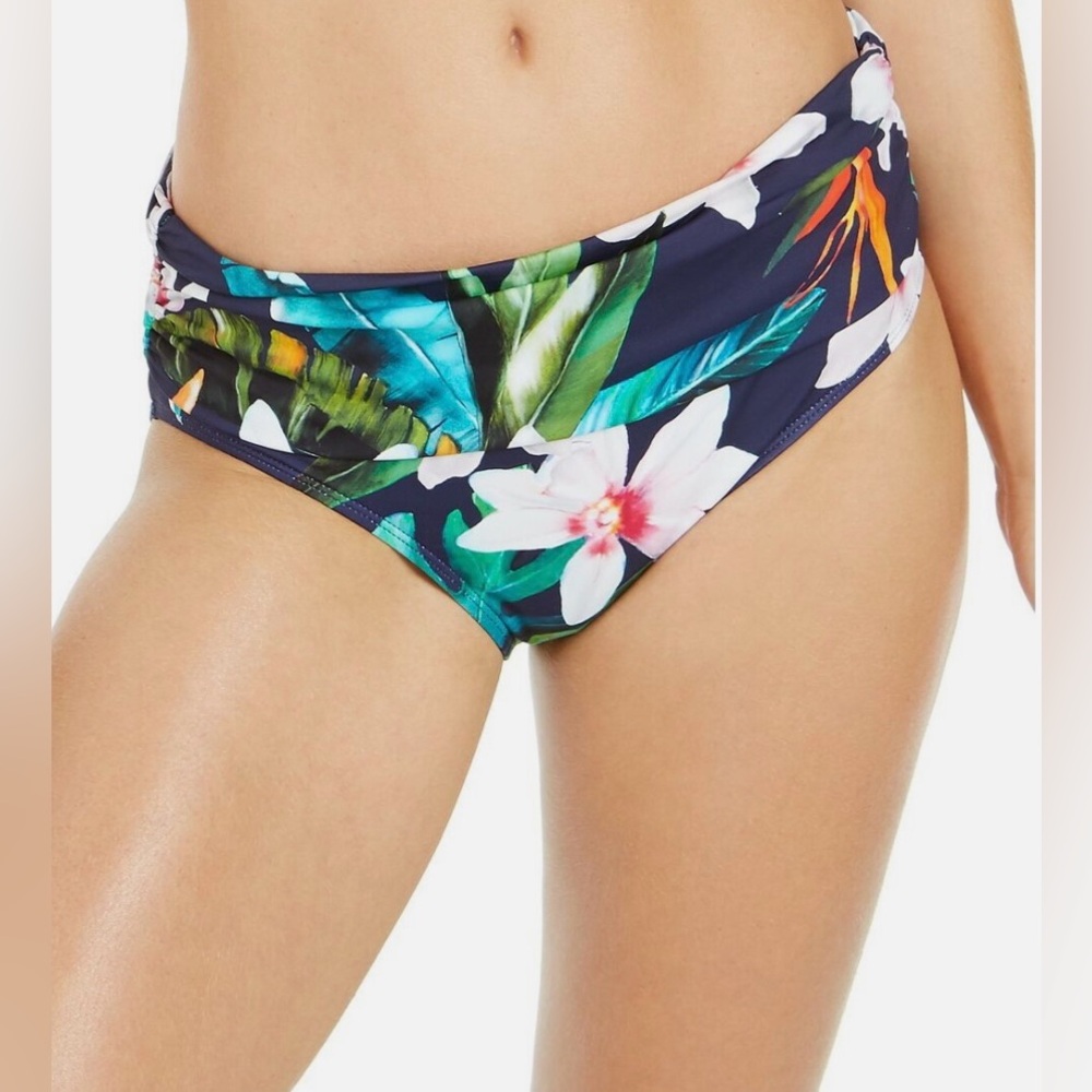 🌴Ralph Lauren Watercolor Tropical Tummy Control Swimsuit Bikini Bottom Sz 2 NWT🌴